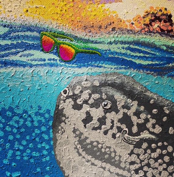 Fine Art Print of Pointillism Painting: Octopuzzled by Christie A
