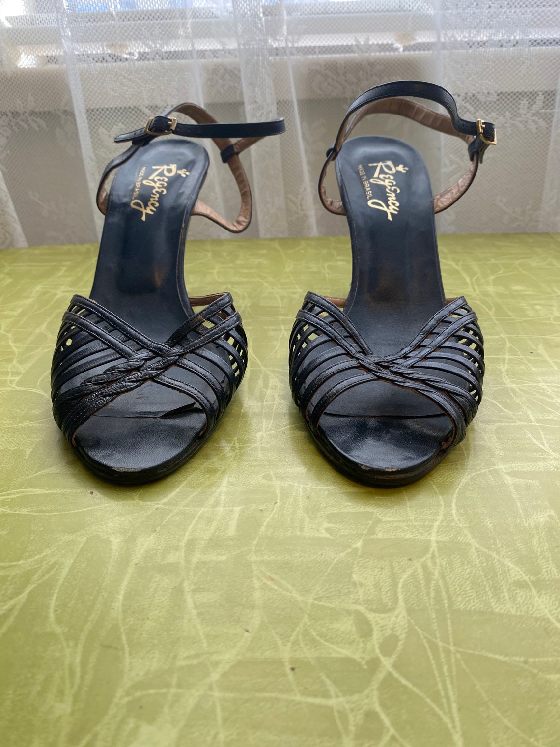 navy open toe heels