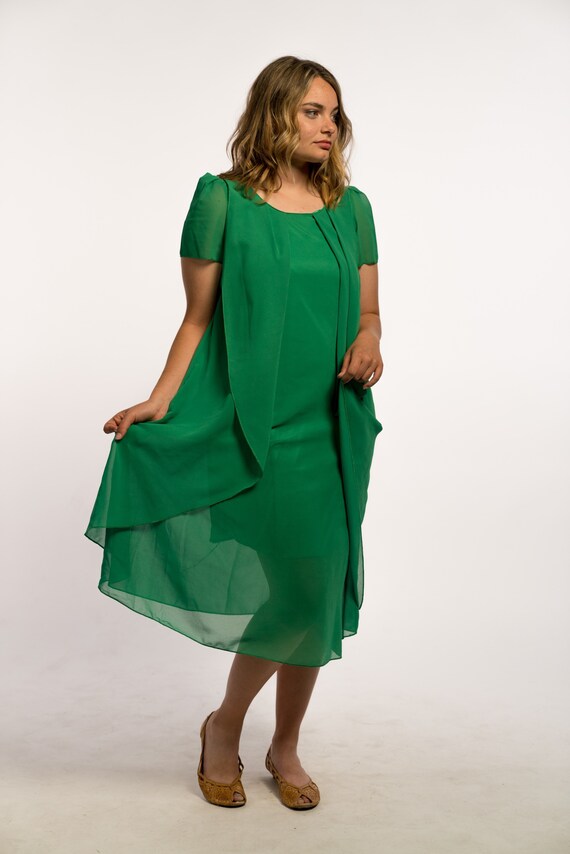Green chiffon dress Gem