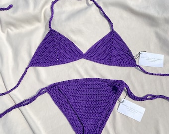 Artemisia Crochet Bikini Set Purple