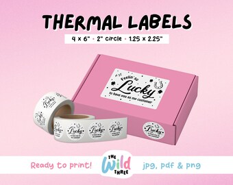 FEELIN' SO LUCKY Thermal Printer Labels for Rollo, Munbyn or Epson, Box Labels, Rollo Labels, Thermal Stickers Download | St. Patricks Label
