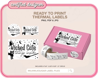 WICKED CUTE Thermal Printer Labels for Rollo, Munbyn or Epson, Box Labels, Rollo Labels, Thermal Stickers Download | Halloween Labels