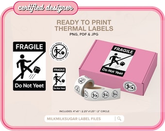 FRAGILE Thermal Printer Labels for Rollo, Munbyn or Epson, Box Labels, Rollo Labels, Thermal Stickers Download | Do Not Yeet