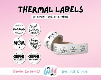 MOTHERS DAY Thermal Printer Labels for Rollo, Munbyn or Epson, Box Labels, Rollo Labels, Thermal Stickers Download | Happy Mother's Day