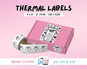 TUMBLER CARE Summer Thermal Printer Labels for Rollo, Munbyn or Epson, Box Labels, Rollo Labels, Thermal Stickers Download | Cup Care