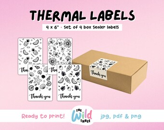 SUMMER BOX SEALERS Thermal Printer Labels for Rollo, Munbyn or Epson, Box Labels, Rollo Labels, Thermal Stickers Download | Package Sealers