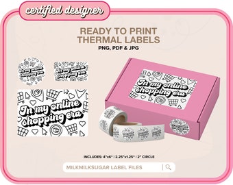 ONLINE SHOPPING ERA Thermal Printer Labels for Rollo, Munbyn or Epson, Box Labels, Rollo Labels, Thermal Stickers Download | Shopping Era