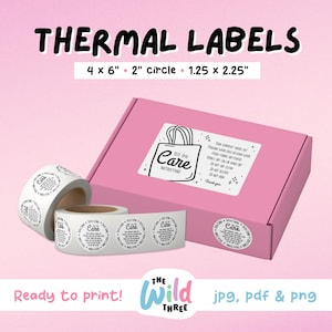 TOTE BAG CARE Thermal Printer Labels for Rollo, Munbyn or Epson, Box Labels, Rollo Labels, Thermal Stickers Download | Tote Care & Washing