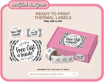 FREE GIFT INSIDE Thermal Printer Labels for Rollo, Munbyn or Epson, Box Labels, Rollo Labels, Thermal Stickers Download | Freebie Label