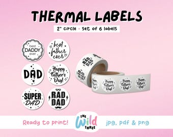 FATHERS DAY Thermal Printer Labels for Rollo, Munbyn or Epson, Box Labels, Rollo Labels, Thermal Stickers Download | Happy Mother's Day