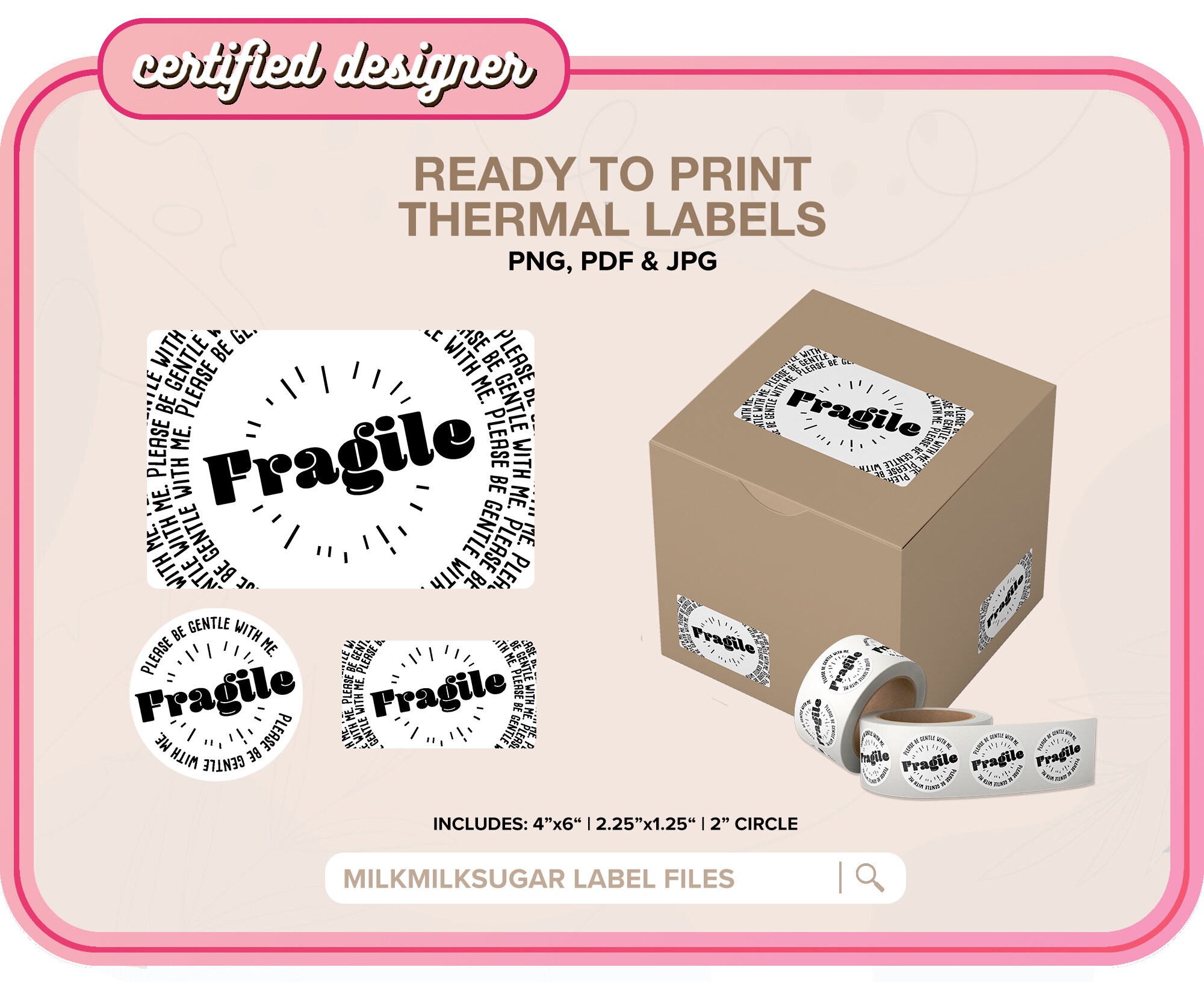 FRAGILE Thermal Printer Labels for Rollo Munbyn or Epson Box Etsy UK