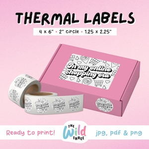 ONLINE SHOPPING ERA Thermal Printer Labels for Rollo, Munbyn or Epson, Box Labels, Rollo Labels, Thermal Stickers Download | Shopping Era