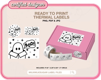 BOO BOX Thermal Printer Labels for Rollo, Munbyn or Epson, Box Labels, Rollo Labels, Thermal Stickers Download | Boo Halloween Label