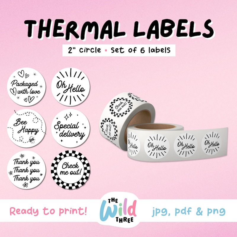 Rollo Label Template - Etsy
