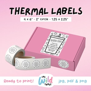 TUMBLER CARE Imprimante thermique d&#39;étiquettes pour Rollo, Munbyn ou Epson, étiquettes pour boîtes, étiquettes Rollo, autocollants thermiques à télécharger | Instructions de lavage