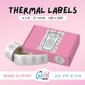 May include: A set of printable thermal labels for tumbler care. The labels are white with black text and graphics. The text reads "Gnov Celobe Tumbler Care" and includes instructions for caring for a tumbler. The labels are available in four sizes: 4 x 6 inches, 2 inch circle, 1.25 x 2.25 inches.