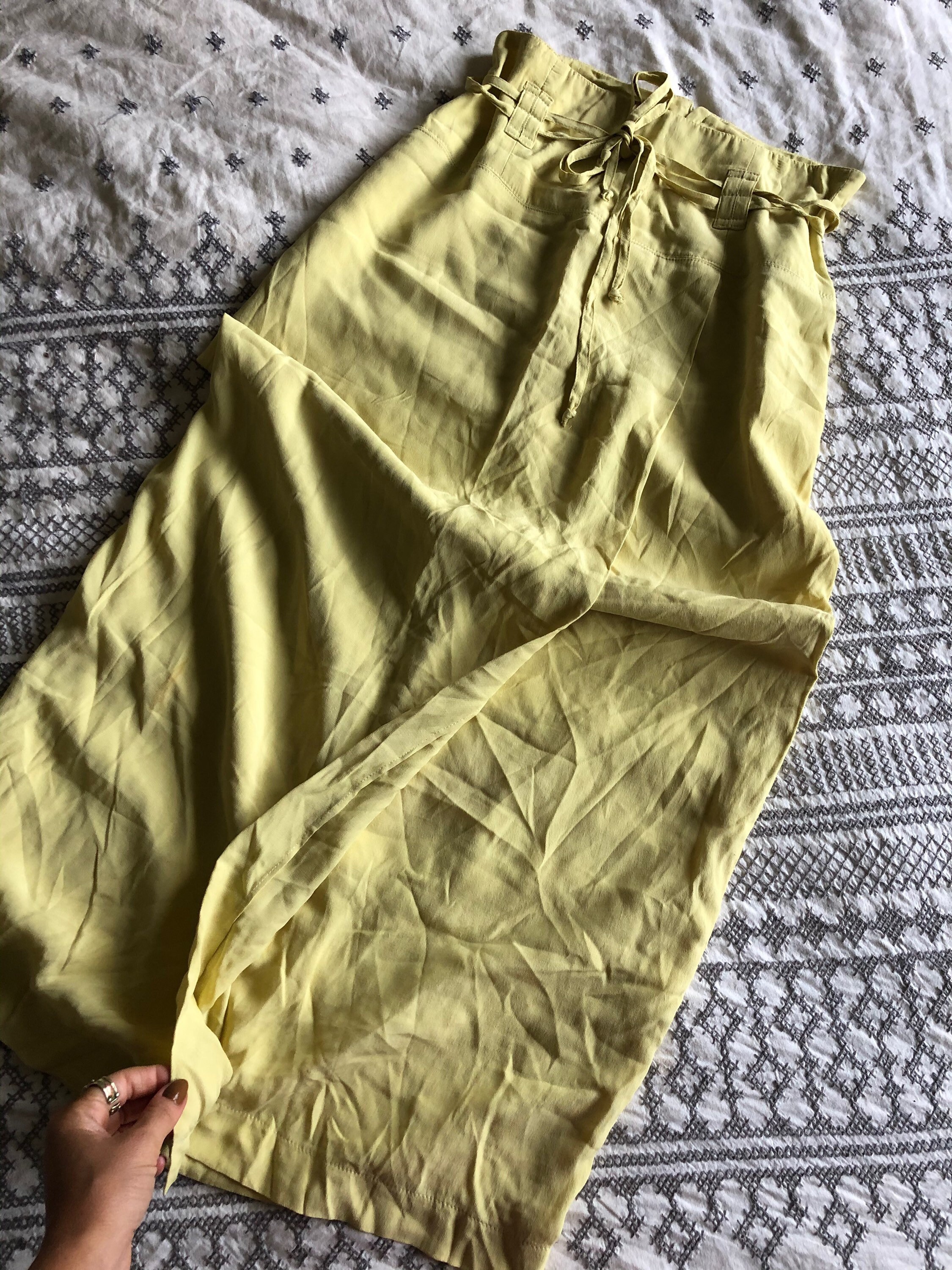chartreuse maxi skirt