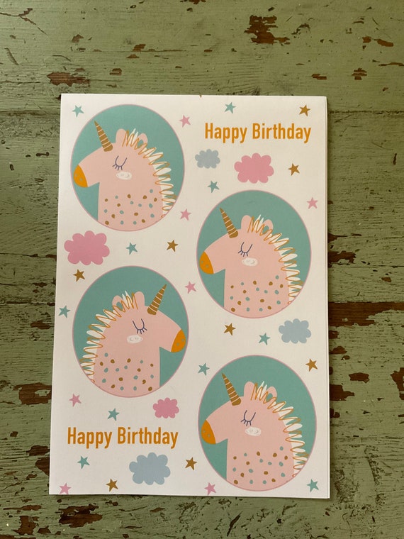 Unicorn Birthday Wrapping Paper.  Unicorn Folded Wrapping Paper.  Unicorn Gift Wrap (68X50cm)