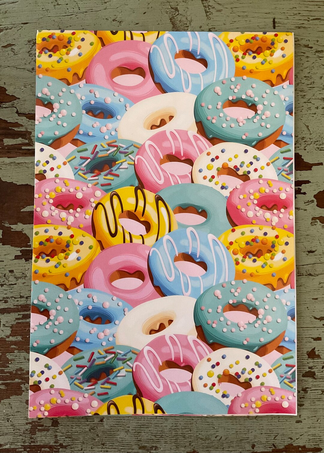 Donut Gift Wrapping Paper. Donut Folded Wrapping Paper. Etsy