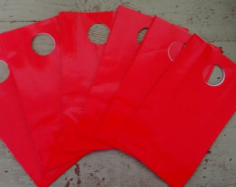 Party Favor Bag.  Gift Bags. Bright  Red Party Favor Gift Bags.  Red Bags