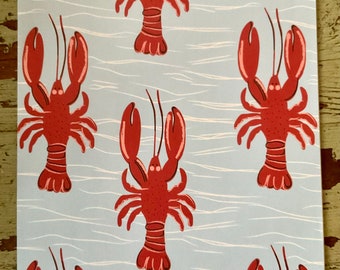 Papier cadeau Gros homard rouge. Papier cadeau plié Homard. Emballage cadeau pour homard. Papier cadeau pour homard. Papier cadeau anniversaire 68 x 50 cm