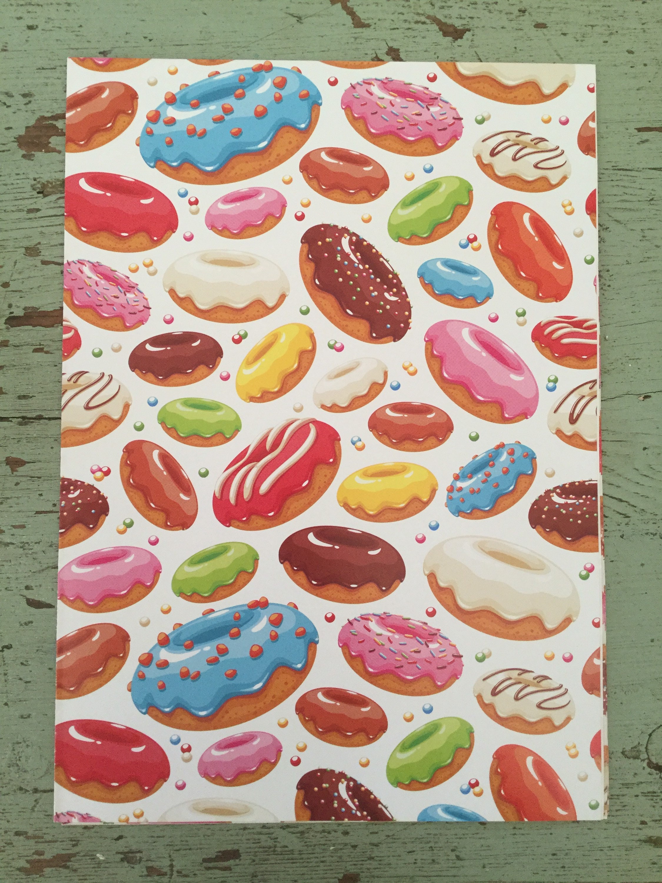 Donut Gift Wrapping Paper. Donut Folded Wrapping Paper. Etsy
