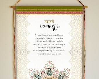 Namaste Mandala Wall Hanging: Spiritual Yoga Decor