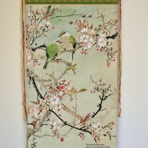 Zen Wall Art, Birds Painting, Zen Decor, Zen Painting, Japanese Painting , Japanese Art, Zen Quote, Basho Zen Master, Birds Print, Tapestry