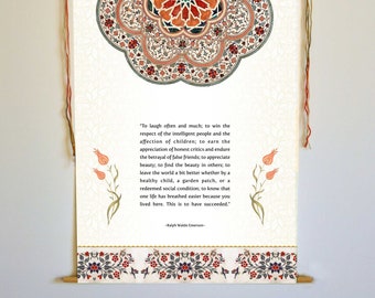 Emerson Quote Wall Hanging: Inspirational Poetry Art