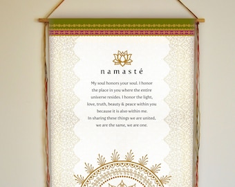 Namaste Wall Hanging: Mandala Art, Yoga Studio Decor