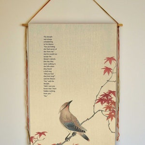 Zen Wall Art, Zen Story, Meditation Altar, Zen Decor, Zen Painting, Zen Decor, Tapestry, Zen Quotes, Zen Print, Wall Hanging, Bird Print