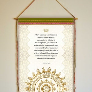 Thich Nhat Hanh, Wall Hanging, Inspirational Quote, Wall Art, Yoga Studio Decor, Thich Nhat Hanh Quote, Prints, Buddhist Wall Art, Tapestry