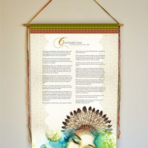 Native American - Chief Seattle - Wall Hanging - Chief Seattle Letter - Native American Wall Art - Environmental Wall Art - Tapestry