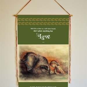 Art D Elephant Citation De Rumi Aquarelle Etsy
