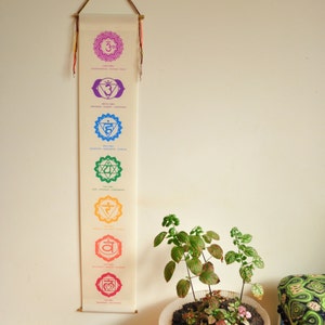 Chakra Banner Mini Size - Chakra Wall Hanging - Chakra Wall Art - Handmade - Chakra Wall Hanging - Yoga gift - Yoga Decor - Chakra Tapestry