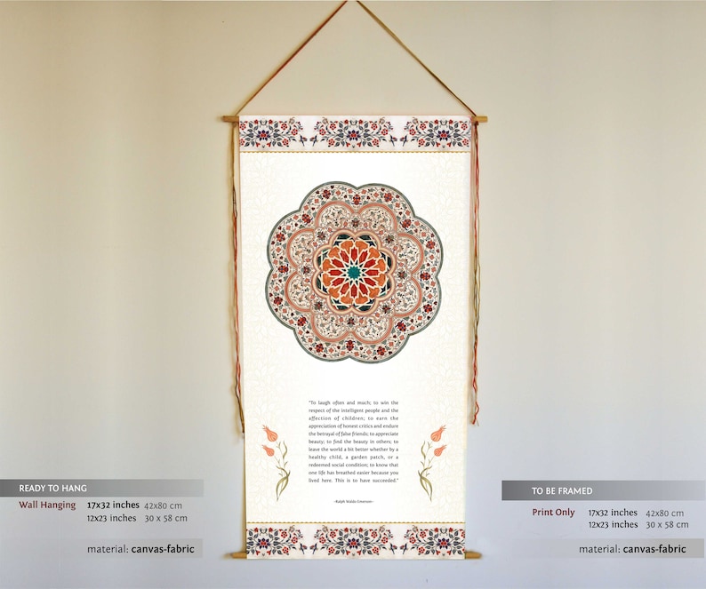 Emerson Quote Wall Hanging: Inspirational Poetry Art image 2