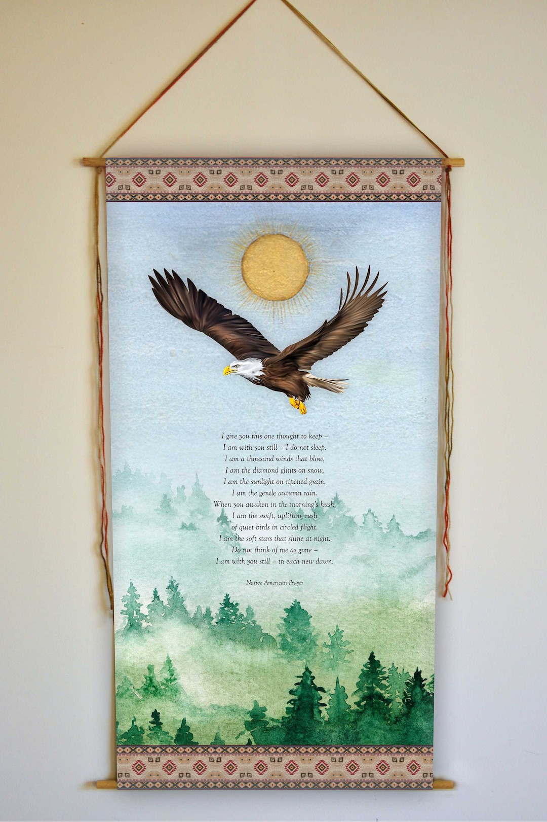 Native American Prayer Wall Hanging: Inspirational Eagle Art Print - Etsy