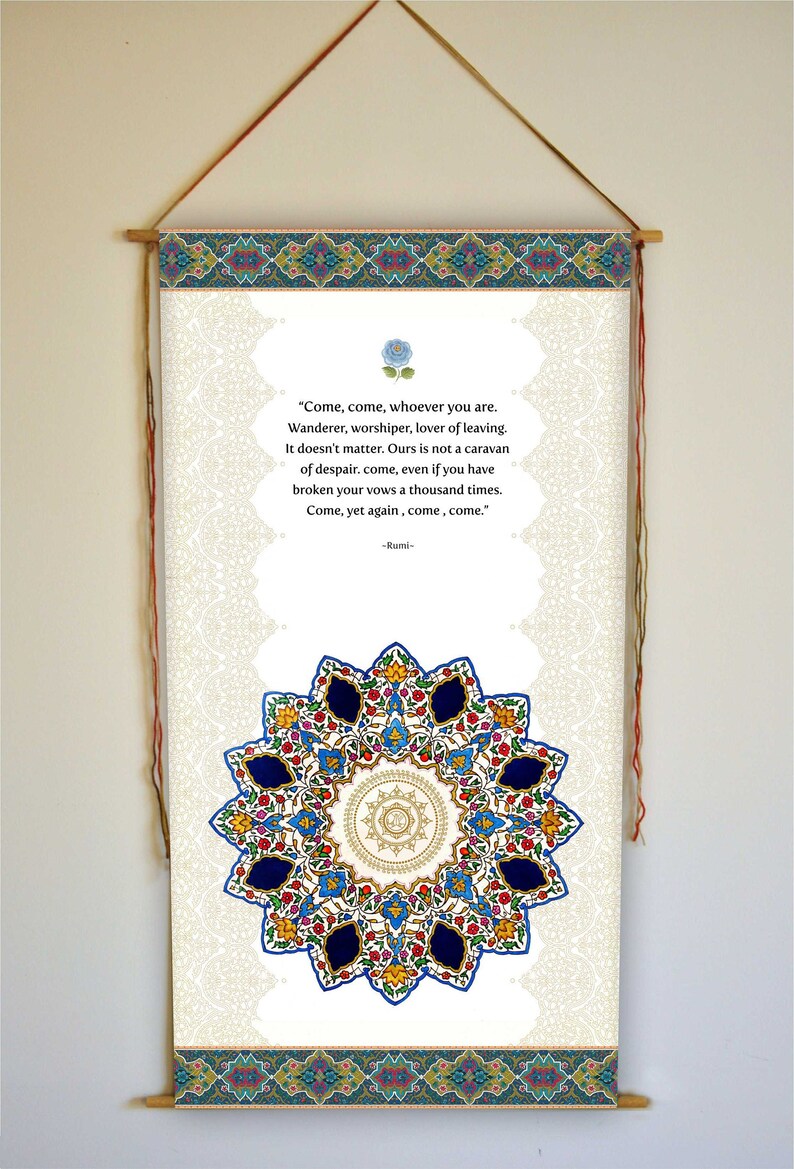 Rumi Quote Come Come Whoever You Are. Wall Art Sufi Art Etsy