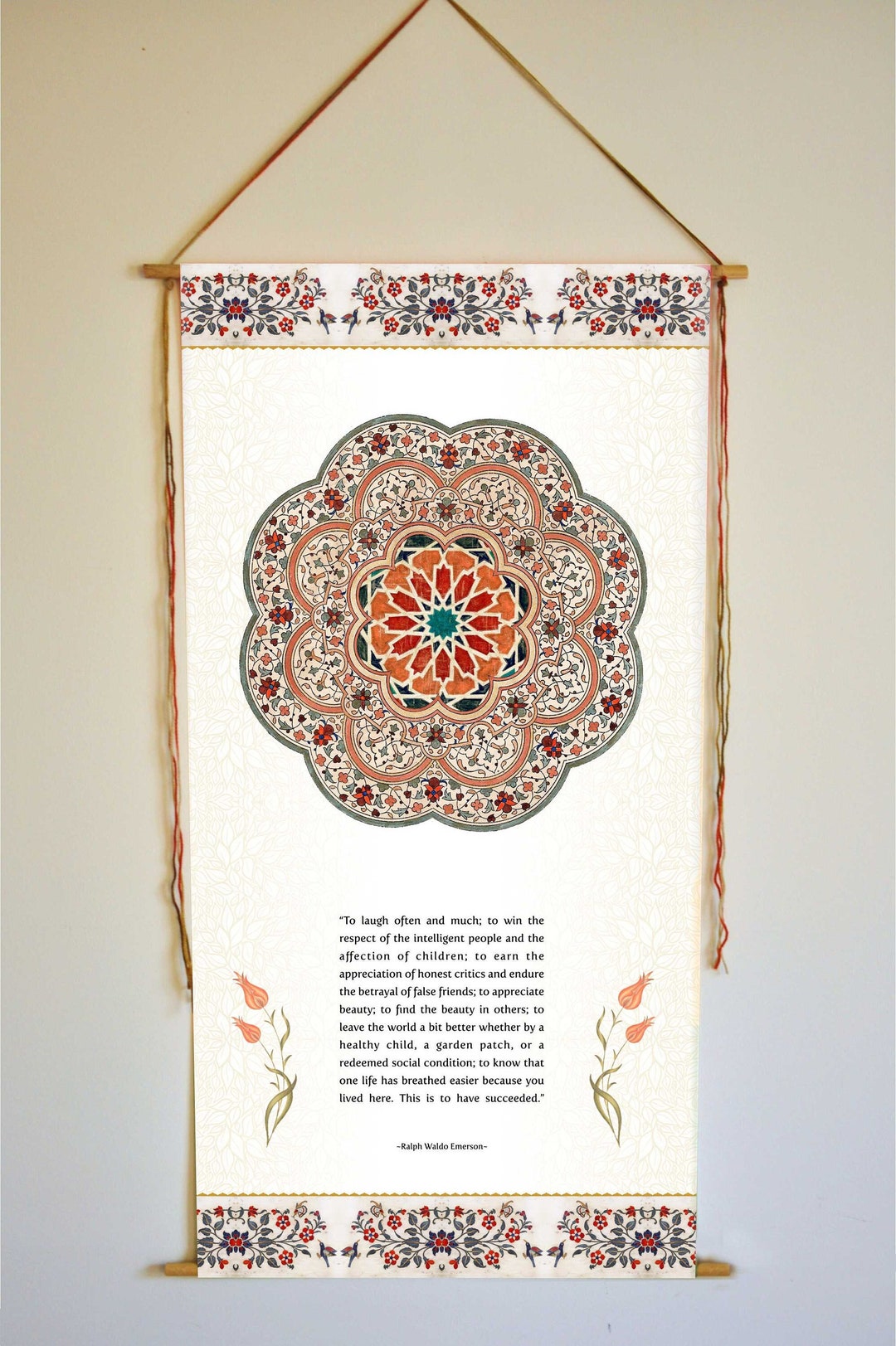 Emerson Quote Wall Hanging: Inspirational Poetry Art - Etsy