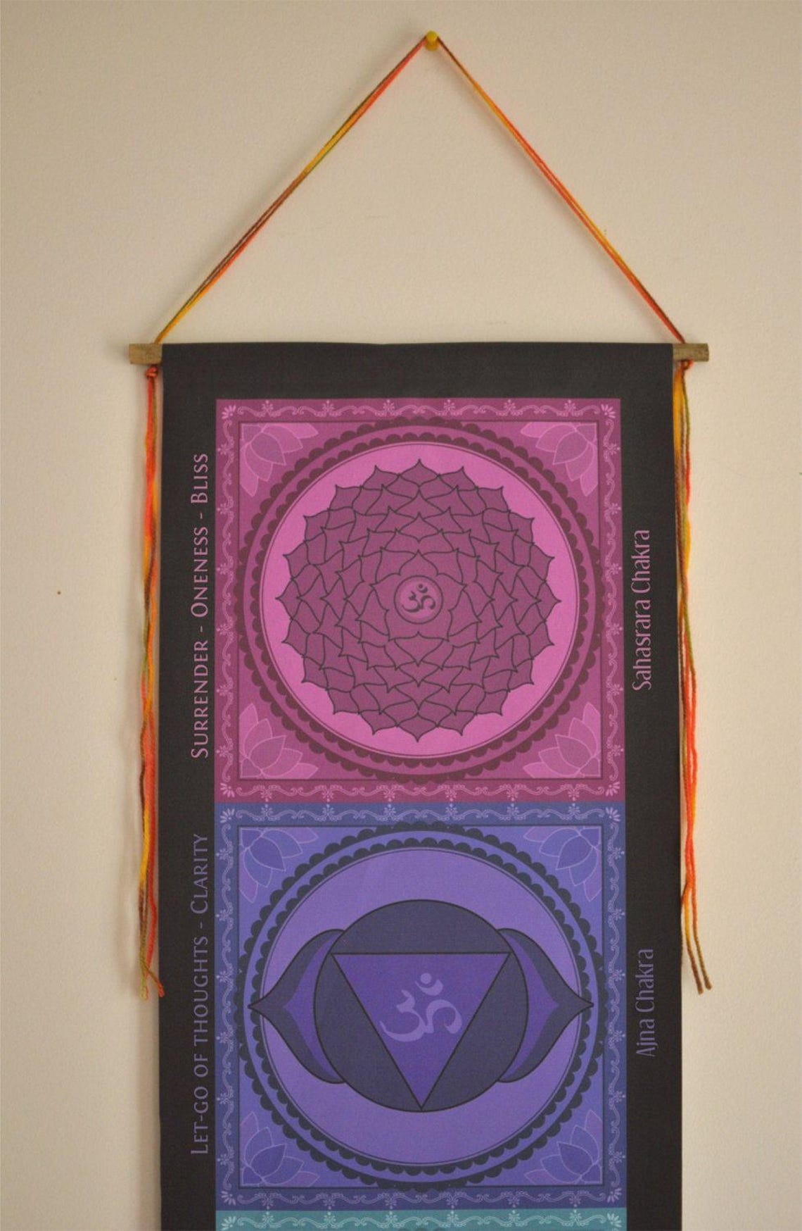 Chakra banner Chakra wall hanging handmade yoga Chakra Etsy