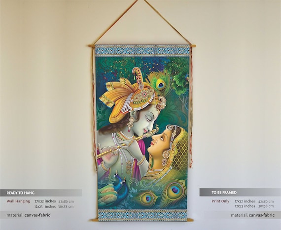 Indian Wall Hanging Mandala Tapestry Lord hare Krishna Poster