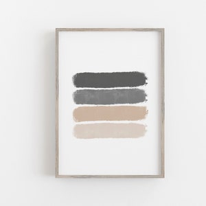 Linee Astratte Carboncino - Taupe - Digital Wall Art, Stampa Digitale, Arte Stampabile, Arte astratta, Astratto Stampabile, Poster Astratto