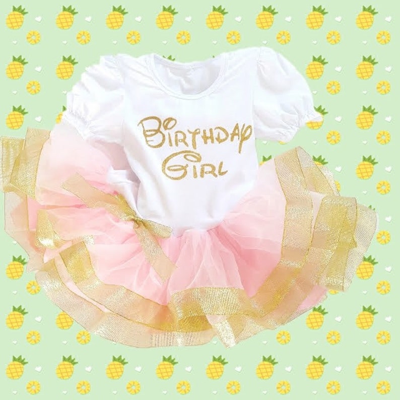 1st Birthday Girl Dress White Pink Gold Outfit First Birthday Fluffy Dress free shipping