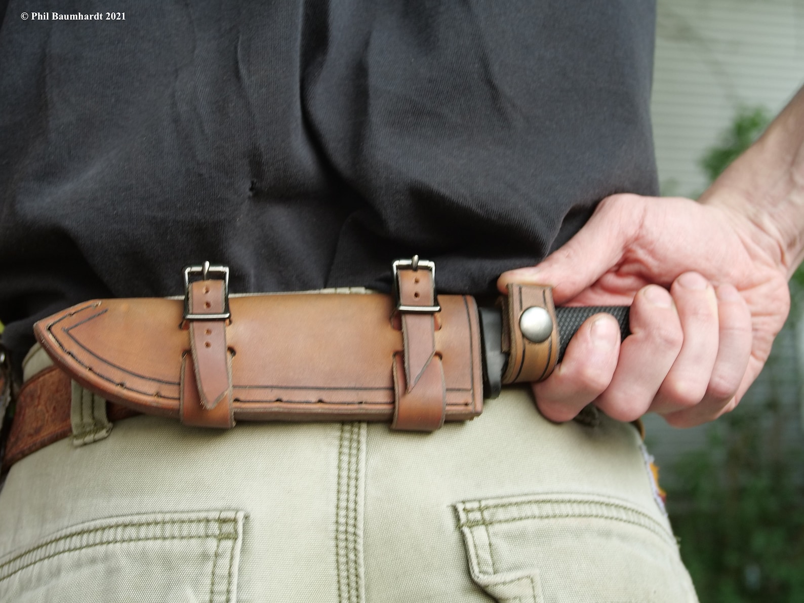 Horizontal Leather Sheath for the Cold Steel SRK Knife Etsy