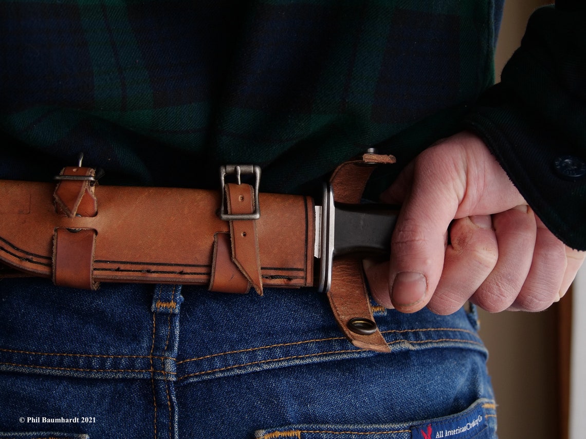 Horizontal Leather Sheath for Buck 119 Knife Scout Carry or Etsy