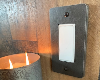 Steel Light Switch Cover / Rocker / Dimmer / Light Switch Plate / Industrial Lighting / Steampunk Lighting / Single / Double / Triple Light