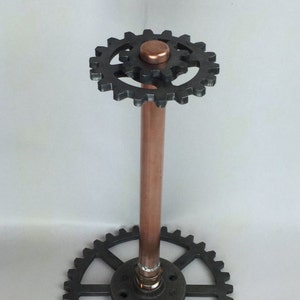 Paper Towel Holder / Industrial / Steampunk / Gear / Steel / Copper / Unique / Urban Industrial / Gifts for Kitchen / Industrial Chic