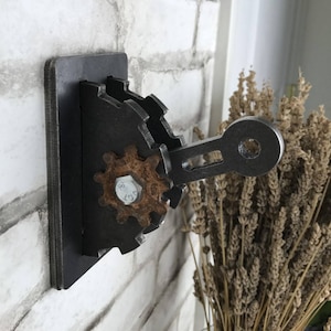 Steampunk Single Gang Light Switch Cover Plate with Rusty Gears / Industrial Decor Wall Art / Toggle Light Switch Wall Plate