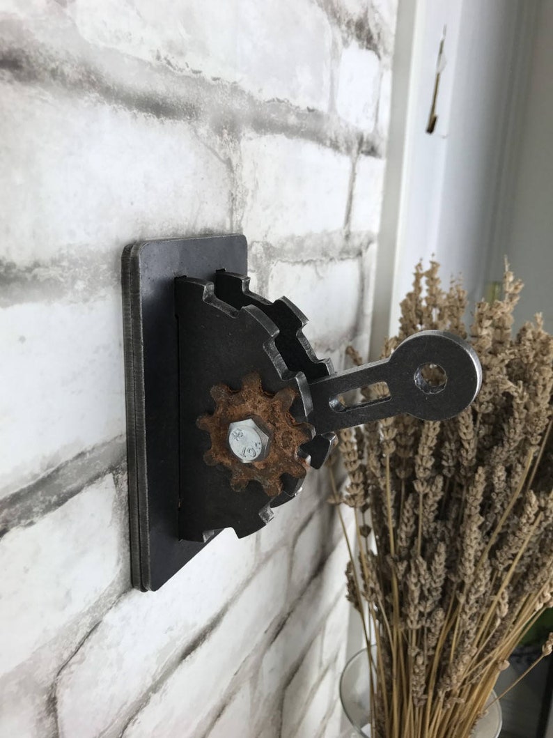 Light Switch Cover with Rusty Gear / Steampunk Lighting / Urban Industrial Lighting / Toggle Light Switch / Gear Wall Plate / Game Room image 1