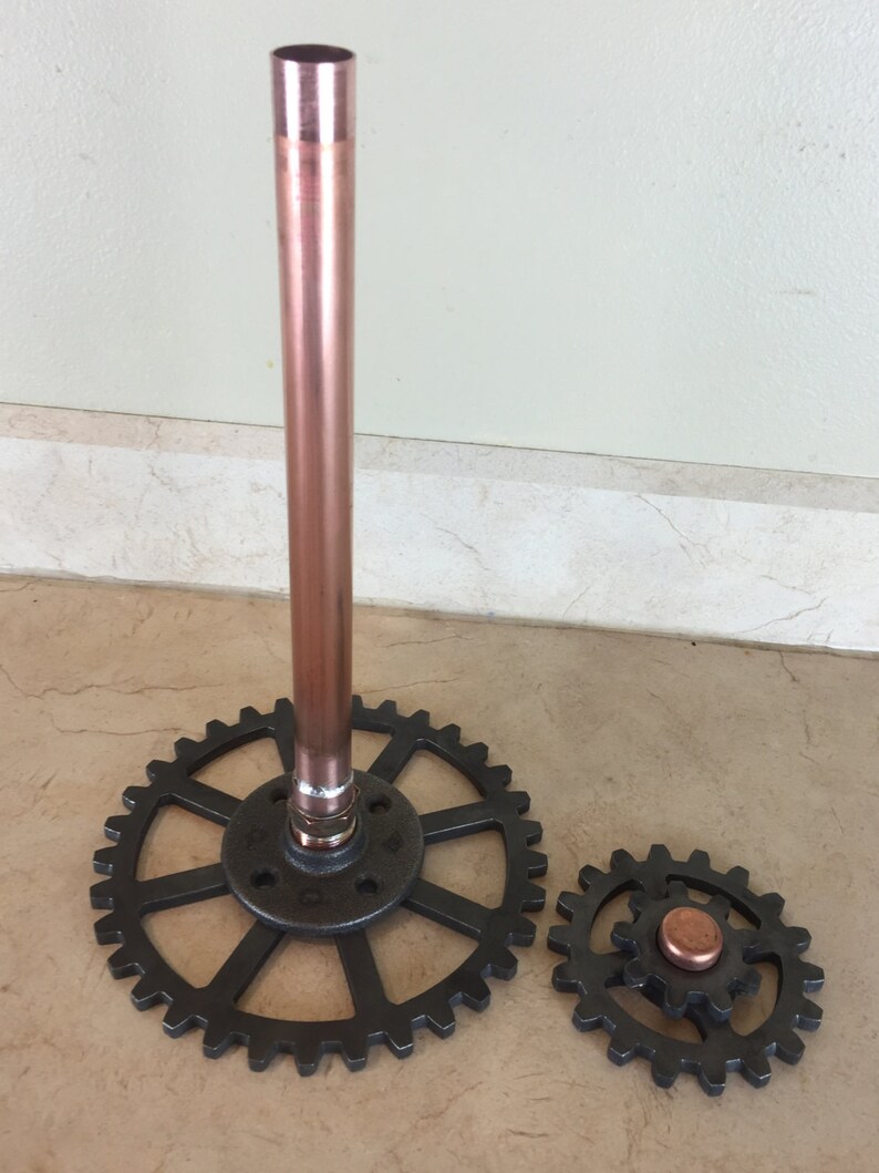 Paper Towel Holder / Industrial / Steampunk / Gear / Steel / Etsy
